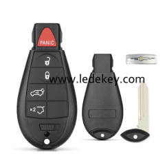 Chrysler/Dodge/Jeep 4+1 button key shell with Chrysler LOGO