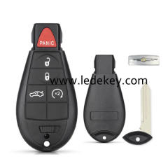 Chrysler/Dodge/Jeep 4+1 button key shell with Chrysler LOGO