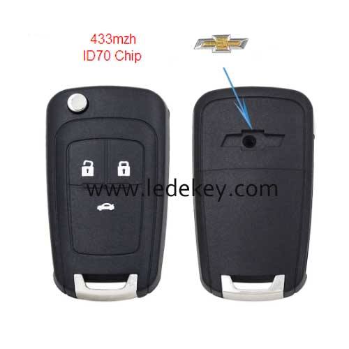 Chevrolet 3 Buttons Remote Key 433MHz ID70 Chip Fccid:2ALBS1SG24