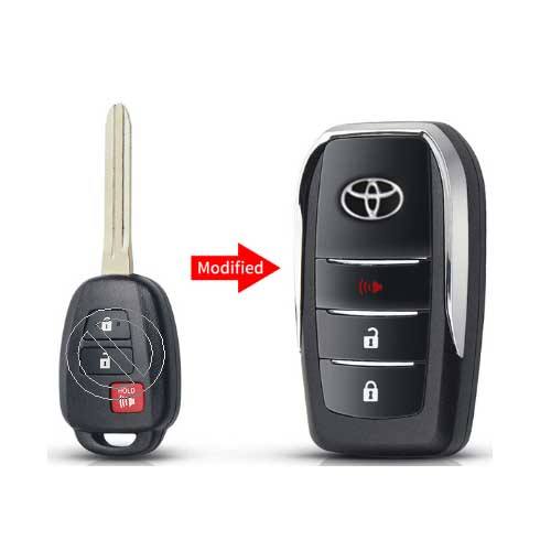 Toyota 2+1 button Modified Flip Car Key Shell With TOY43 Blade