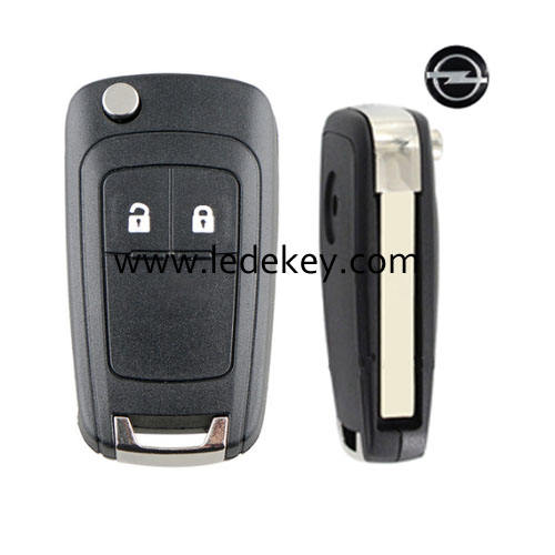 Opel 2 button flip remote key shell