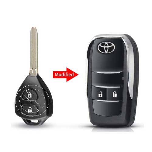 Toyota 2 button Modified Flip Car Key Shell With TOY43 Blade