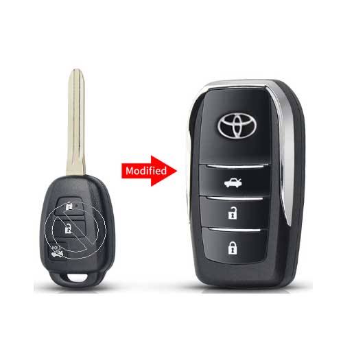 Toyota 3 button Modified Flip Car Key Shell With TOY43 Blade