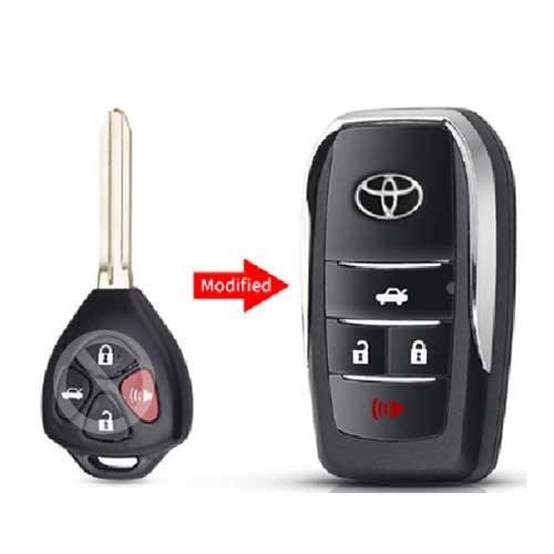 Toyota 4 button Modified Flip Car Key Shell With TOY43 Blade