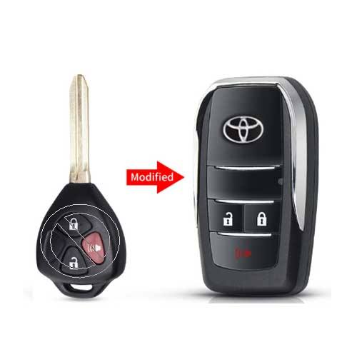 Toyota 2+1 button Modified Flip Car Key Shell With TOY43 Blade
