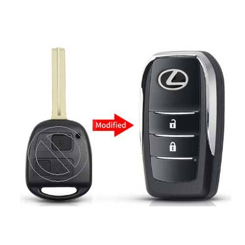 Lexus 2 button Modified Flip Car Key Shell With TOY48 Blade