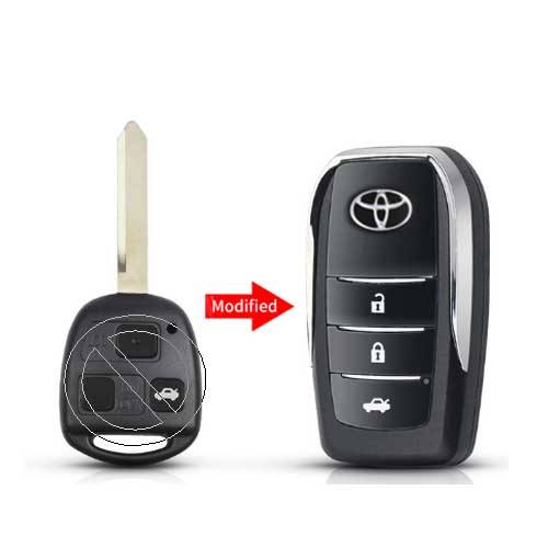 Toyota 3 button Modified Flip Car Key Shell With TOY47 Blade