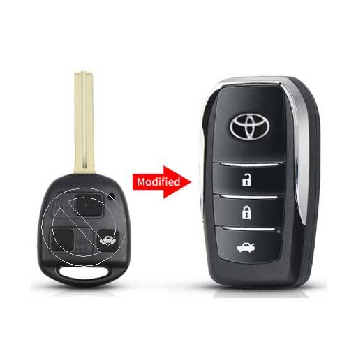 Toyota 3 button Modified Flip Car Key Shell With TOY48 Blade