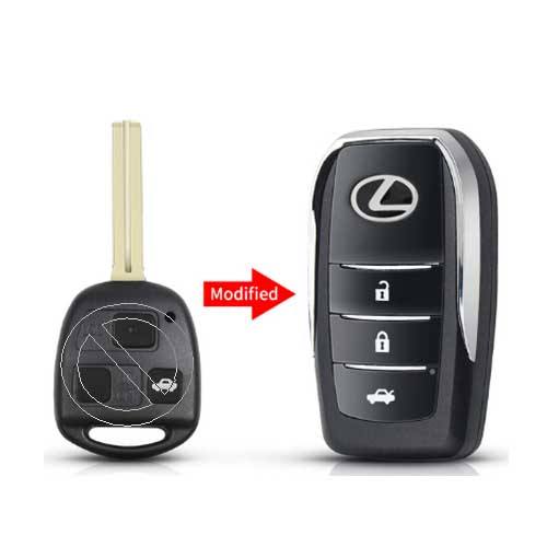 Lexus 3 button Modified Flip Car Key Shell With TOY48 Blade