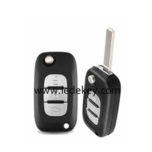 Ren-ault 3 button remote key shell 307 blade with battery clamp without logo