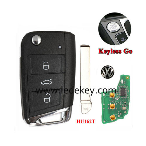 VW MQB system Keyless remote key with 433Mhz ID48 chip HU162T blade FCC:5G0959752BC,5G0959752AB