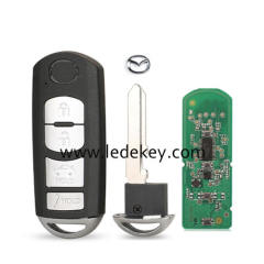 Mazda 3+1 Button smart key card with 315Mhz PCF7953P（ID49） chip for MAZDA Mazda 3 6 Miata Model SKE13D01 /SKE13D02