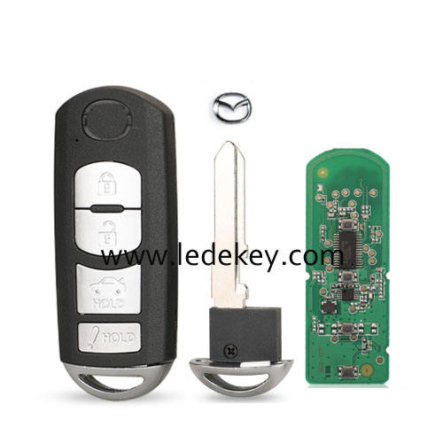 Mazda 3+1 Button smart key card with 315Mhz PCF7953P（ID49） chip for MAZDA Mazda 3 6 Miata Model SKE13D01 /SKE13D02