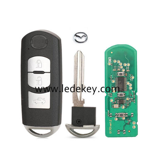 Mazda 3 Button smart key card with 433Mhz ID49 chip for MAZDA CX-3 Axela CX-5 Atenza Model SKE13E-01 SKE13E-02