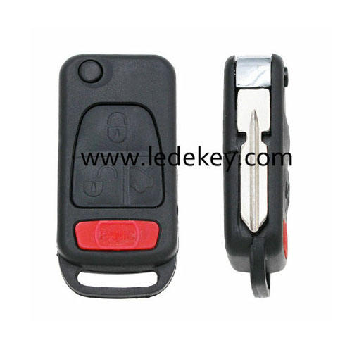 3+1 button Benz remote key shell with 4 track blade