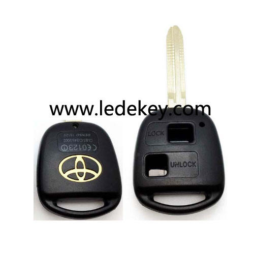 Toyota 2 button remote key shell with toy43 blade with logo