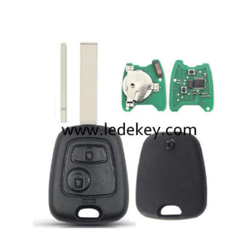 Citroen 2 button remote key with 307 blade 433Mhz ID46 &PCF7961 Chip no logo