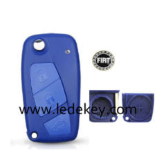3 button Fiat  folding flip remote key shell(Blue)