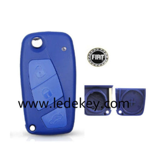 3 button Fiat  folding flip remote key shell(Blue)