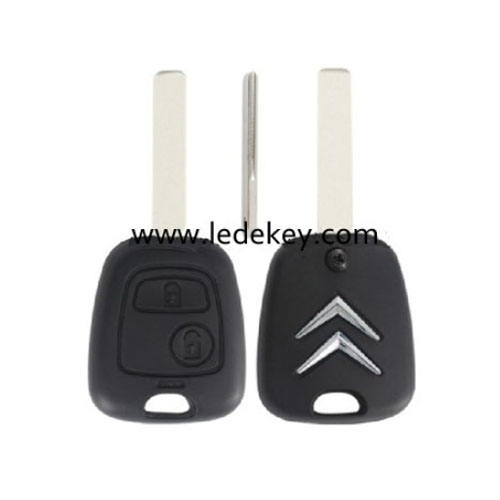 2 button Citroen remote key shell with 407/HU83 blade