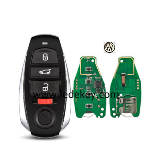 VW Touareg 3+1 button smart key card 315Mhz PCF7945AC Chip for VW Touareg 2010-2014