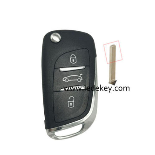 Citroen 3 button  remote key with 307 blade With battery place with logo