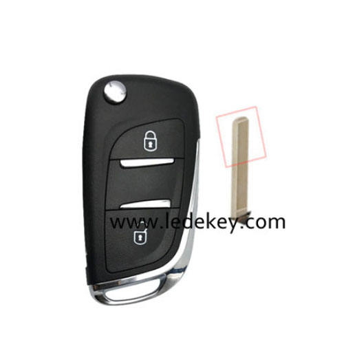 Citroen 2 button  remote key with 307 blade With battery place with logo