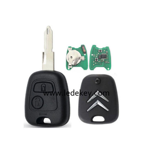 Citroen 2 button remote key with 206 blade 433Mhz ID46 Chip