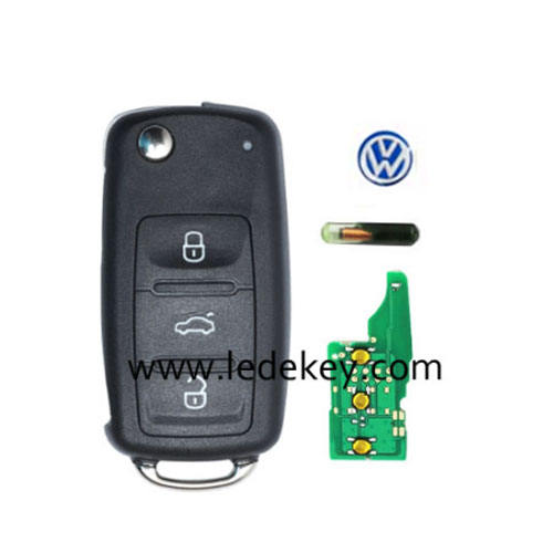 VW 3 button Aftermarket 5K0 837 202 AD remote key 433Mhz with ID48 chip 5K0837202AD