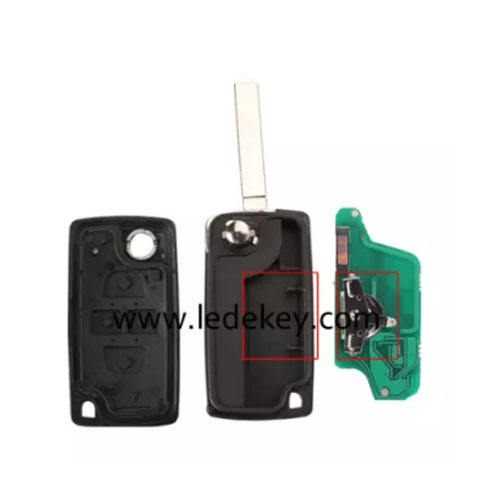 Citroen 4 button remote key CE0523 FSK 433mhz ID46 chip (407/HU83 blade )for cars after 2011