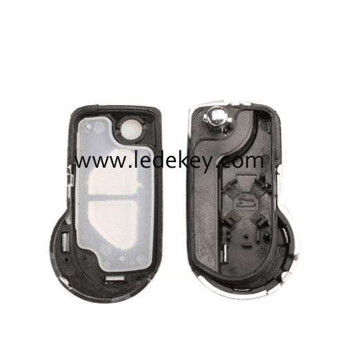Citroen 2 button flip remote key shell with 407(HU83) blade with logo
