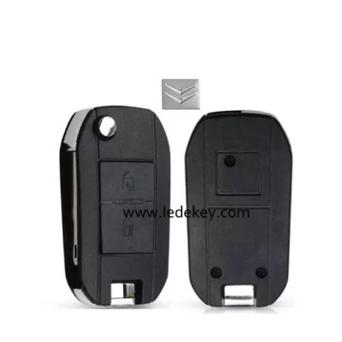 Citroen 2 button flip remote key shell 206(NE73) blade with logo