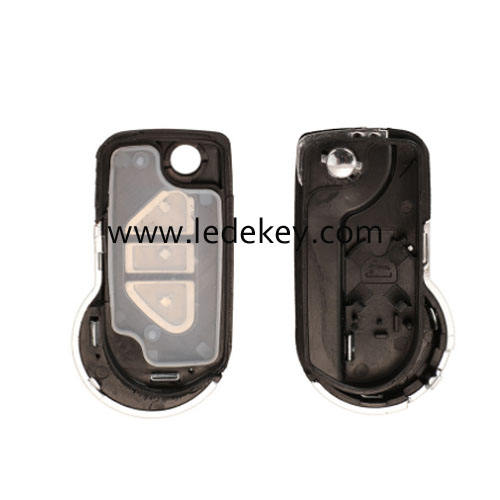Citroen 3 button flip remote key shell with 407(HU83) blade with logo