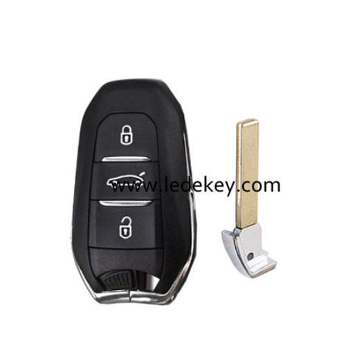 DS 3 button smart key shell with 407 (HU83) blade with DS logo