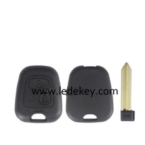 Citroen 2 button remote key blank with key blade (without Logo)