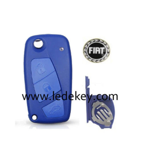 2 button Fiat folding flip remote key shell (Blue)