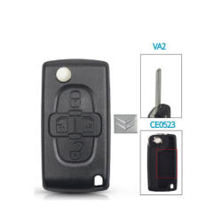 4 button Citroen 307 blade remote key shell (VA2 Blade -no battery place )