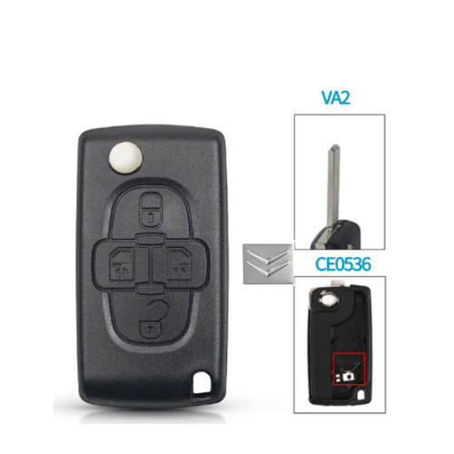 4 button Citroen 307 blade remote key shell (VA2 Blade-with Battery place)