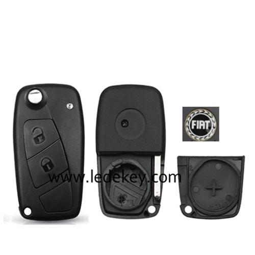 2 button Fiat  folding flip remote key shell (Black)