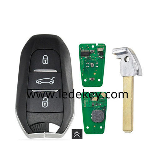 Citron DS KEYLESS remote key with 434Mhz 4A chip 307(VA2)blade with  logo