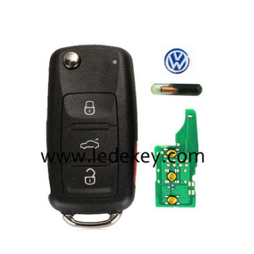 VW 3+1 button Aftermarket 5K0 837 202 AD remote key 433Mhz with ID48 Chip