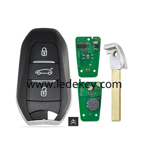 Citron DS KEYLESS remote key with 434Mhz 4A chip 407(HU83) blade with logo