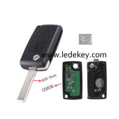 Citroen 2 button remote key CE0536 FSK,433mhz ID46&7961 chip,407/HU83 blade (for cars after 2011)