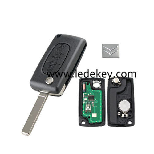 Citroen 3 button remote key CE0536 FSK 433mhz ID46&7961 chip (307/VA2 blade -Trunk button )for cars after 2011