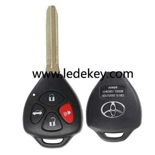 Toyota Corolla,alphard 3+1 button Remote key blank  with red panic with logo