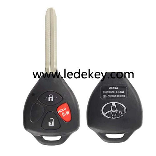 Toyota corolla 3 button remote key shell with (Hold word on the panic button)