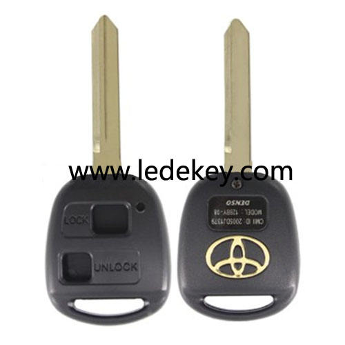 Toyota 2 button remote key shell with toy47 blade with logo