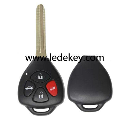 Toyota Corolla,alphard 3+1 button Remote key blank  with red panic without logo