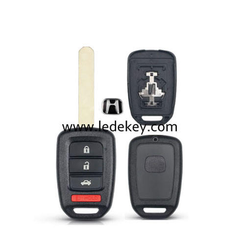Honda 3+1 button honda remote key shell with logo