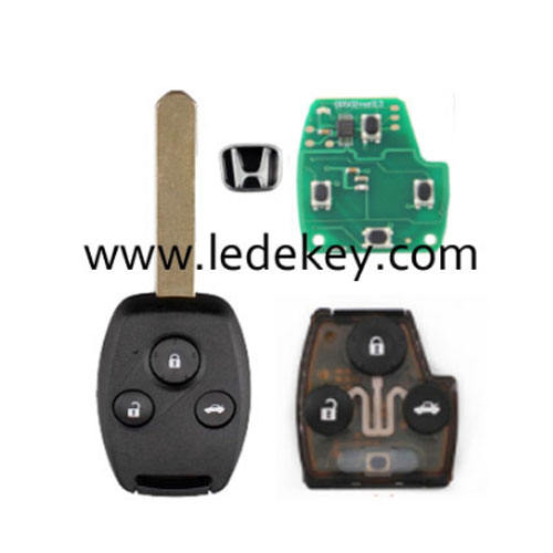 Honda 3 button remote key No Chip inside 313.8Mhz for Accord 2003-2007 CRV 2005-2007  (FCC ID: OUCG8D-380H-A PCF chip:4010)